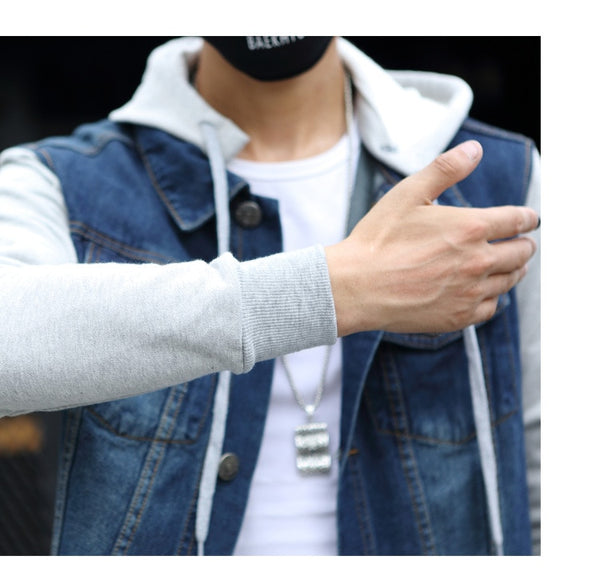 Denim Sportswear Jeans Jacket Hoodie for Men 