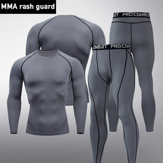 Compra gray 2pc Set Jogging and Gym underlayer suit for Men. Long Sleeve top &amp; leggings