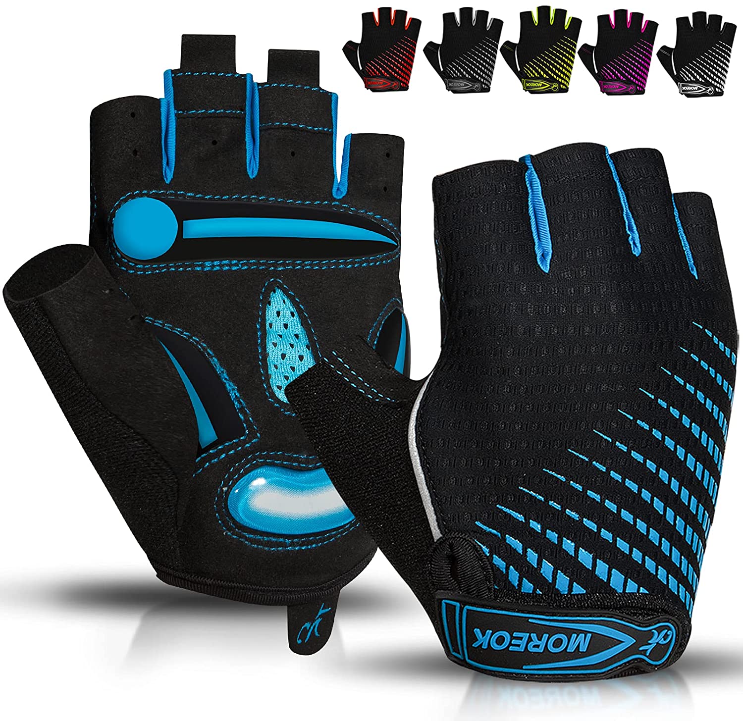 BIKINGMOREOK Cycling Gloves Half Finger Bike Gloves 5MM Liquid Gel Pad