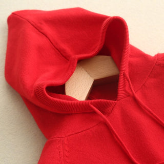  Woollen Long-Sleeve Pullover Loose-Fit Hoodie  for Women 