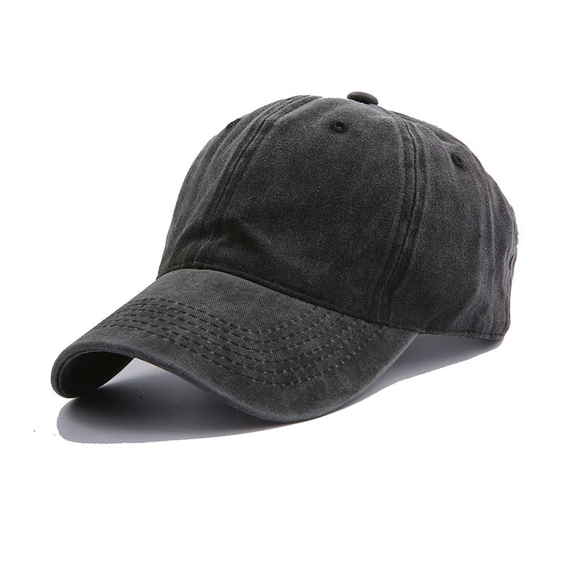 Acheter black-cap Solid Vintage Visor Cotton baseball Cap