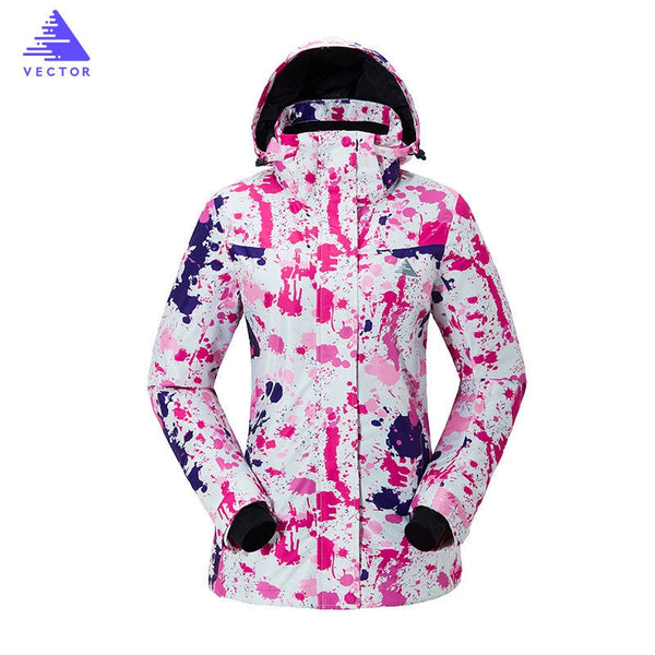 Thick Warm Ski Suit Women Waterproof Windproof Skiing and Snowboarding pink graphics jacket