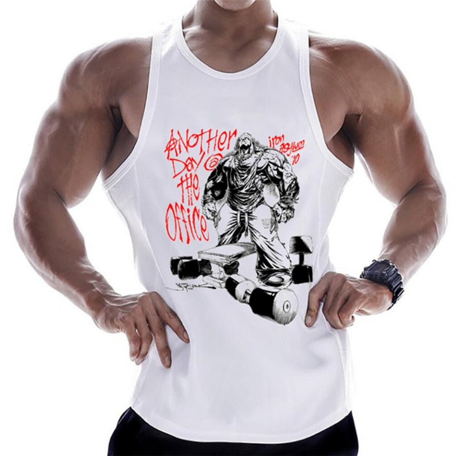 Buy c20 Gym-inspired Printed Bodybuilding and fitness cotton Tank Top for Men