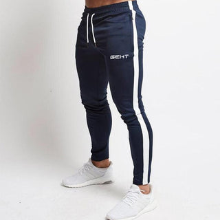 Buy navy-blue-1 Skinny Fit cotton Gym and Fitness Joggers for Men