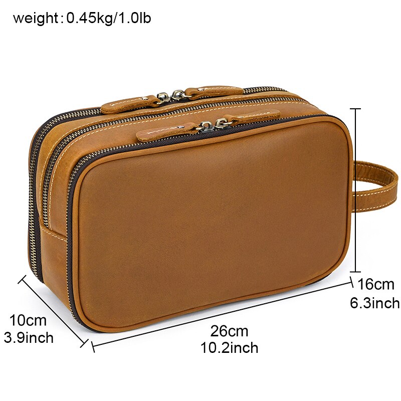 Newsbirds Leather Cosmetic and toiletries Bag for Men & Women 