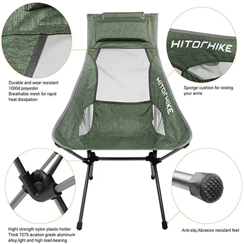 Portable Moon Chair Lightweight Fishing Camping Barbecue Chair 