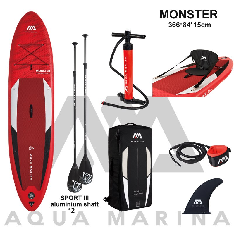 AQUA MARINA 12ft Stand Up inflatable paddle board MONSTER P 84 x 15cm