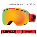 COPOZZ Frameless Ski Goggles with Magnetic Lens Skateboard Skiing Anti-fog UV400 Snowboard Goggles Men Women Ski Glasses Eyewear