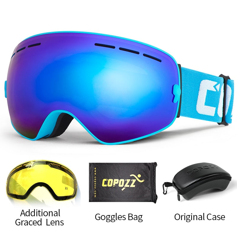 COPOZZ Professional Ski Goggles with Double Layers Anti-fog UV400 