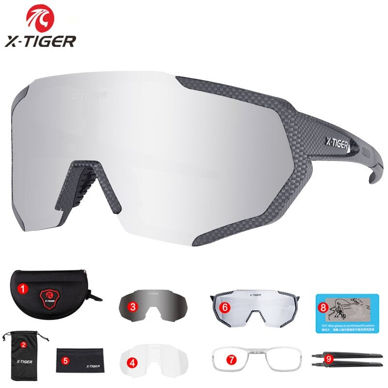 X-TIGER Cycling Glasses Polarized Outdoor Sports Men Sunglasses with accessories