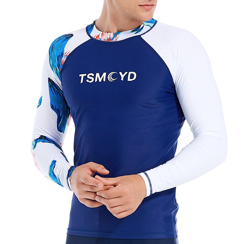 M-6XL UV Rashguard Lycra Protection Long Sleeve Swimsuit for Men