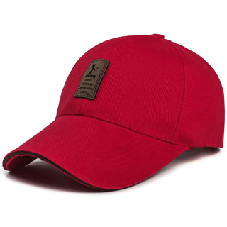 Buy red-cap Summer Women Men Structured Baseball Cap Solid Cotton Adjustable Snapback Sunhat Outdoor Sports Hip Hop Baseball Hat Casquette