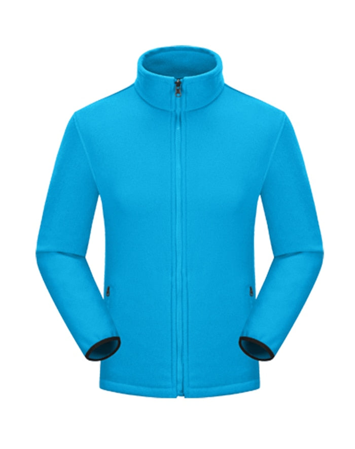 Buy sky-blue Women long sleeve Zip up Fleece Sweatshirts for Running