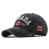|14:201450919#washed Black;5:200001064#54-60CM100% Cotton Canada Flag Baseball Cap Snapback Adjustable for Men and Women