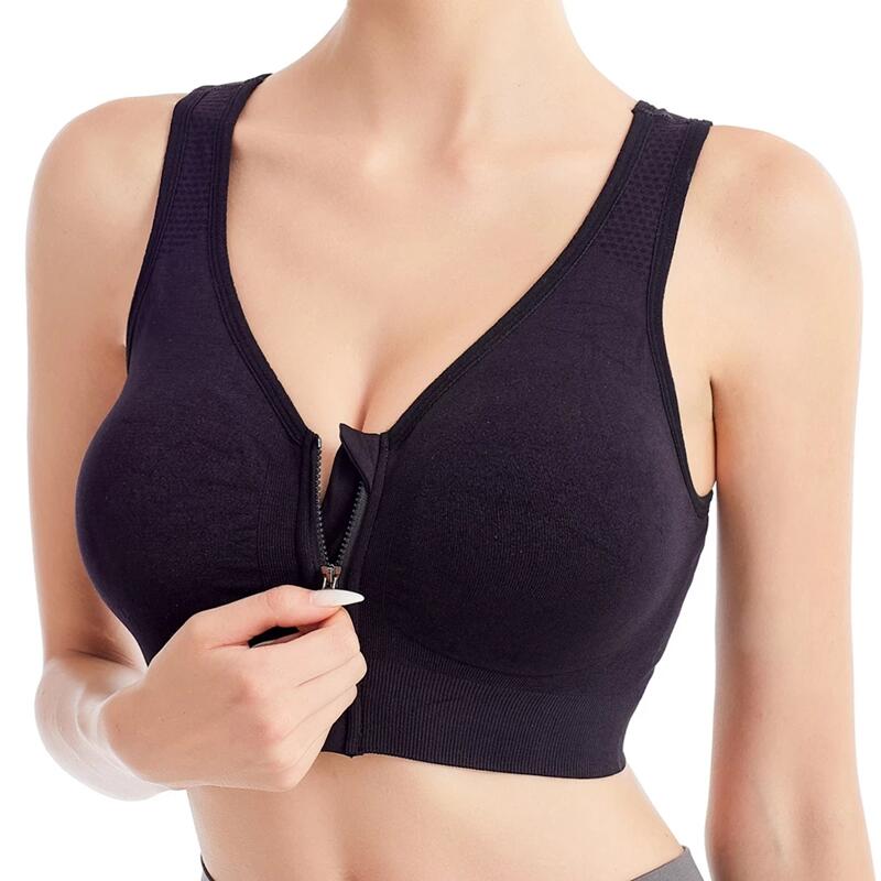 Front Zipper Seamless Sports Bralette without Underwire 