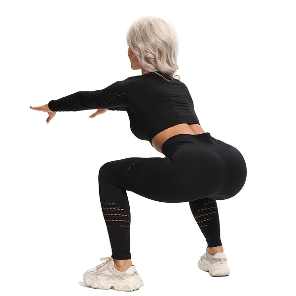 2 Piece Seamless Sports & yoga Set fitness leggings + Top yoga clothes