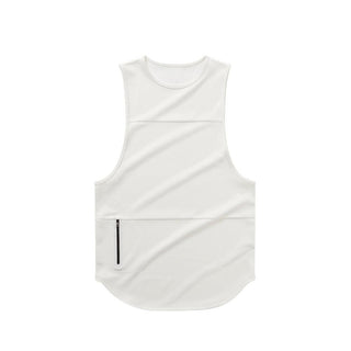 Sleeveless Tank top Vest with side zip pocket for Men