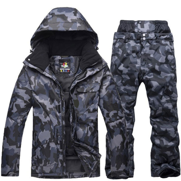 Camouflage Snowboard & Ski Suit set advanced thermal Jacket & pants