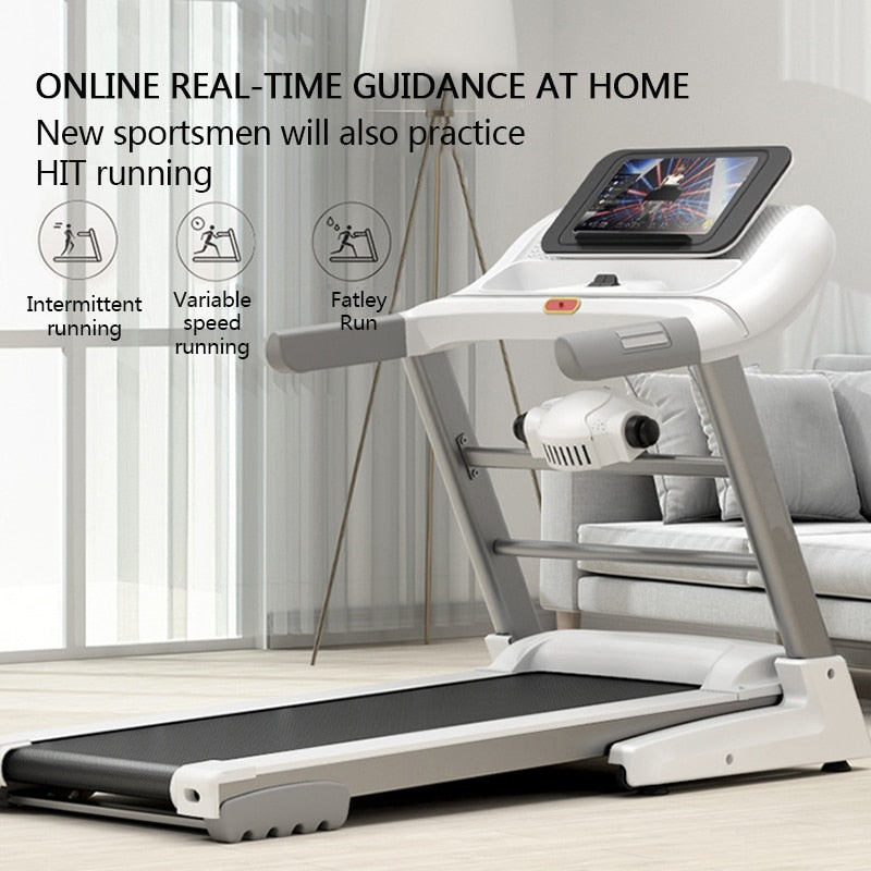 Multifunctional Folding Treadmill for home. Ultra-quiet Indoor Treadmill Motorized with bluetooth connection