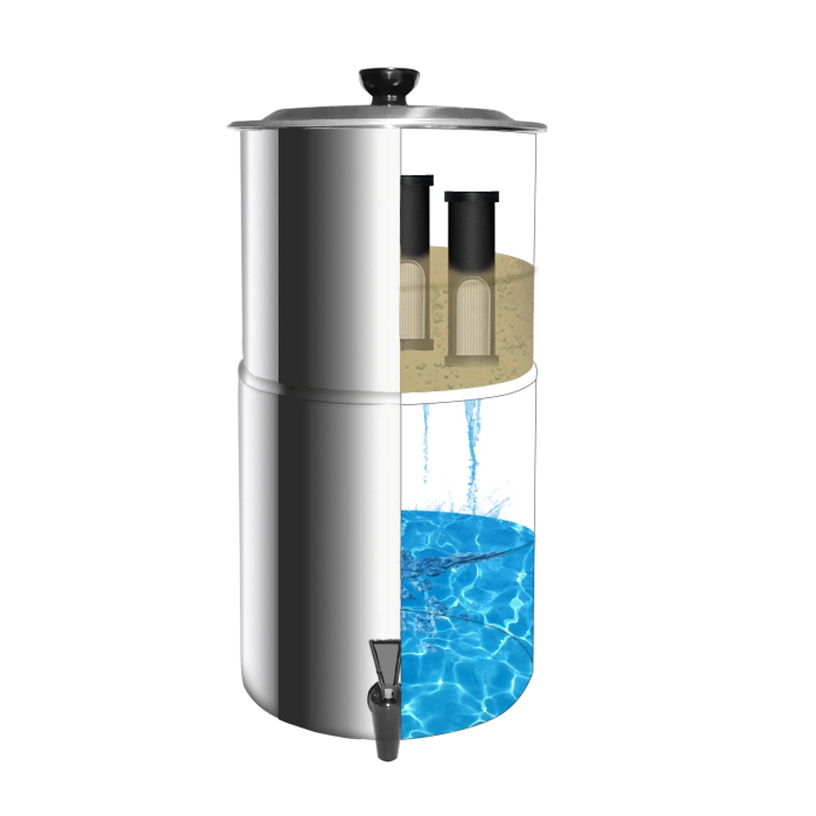 GGravity Water Filter System Water Filtration Bucket. Stainless steel