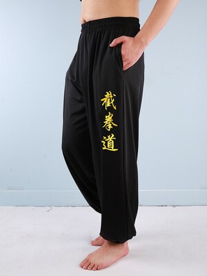 Buy jeet-kune-do Customized Kung Fu Pants Nylon Wing Chun Tai Chi Clothing Martial Arts Yoga Pants men Loose самурай Wushu Artes Marcia Pants