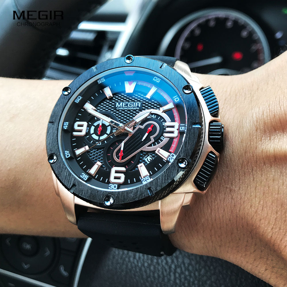 Chronograph Quartz Watch - Military style Sport Wristwatch