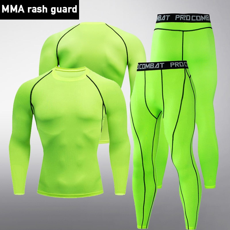 Comprar light-green 2pc Set Jogging and Gym underlayer suit for Men. Long Sleeve top &amp; leggings
