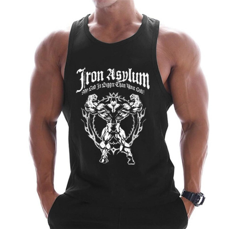 Buy c15 Gym-inspired Printed Bodybuilding and fitness cotton Tank Top for Men
