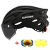 SUPERIDE Cycling Helmet with Rear light with Goggles & Visor