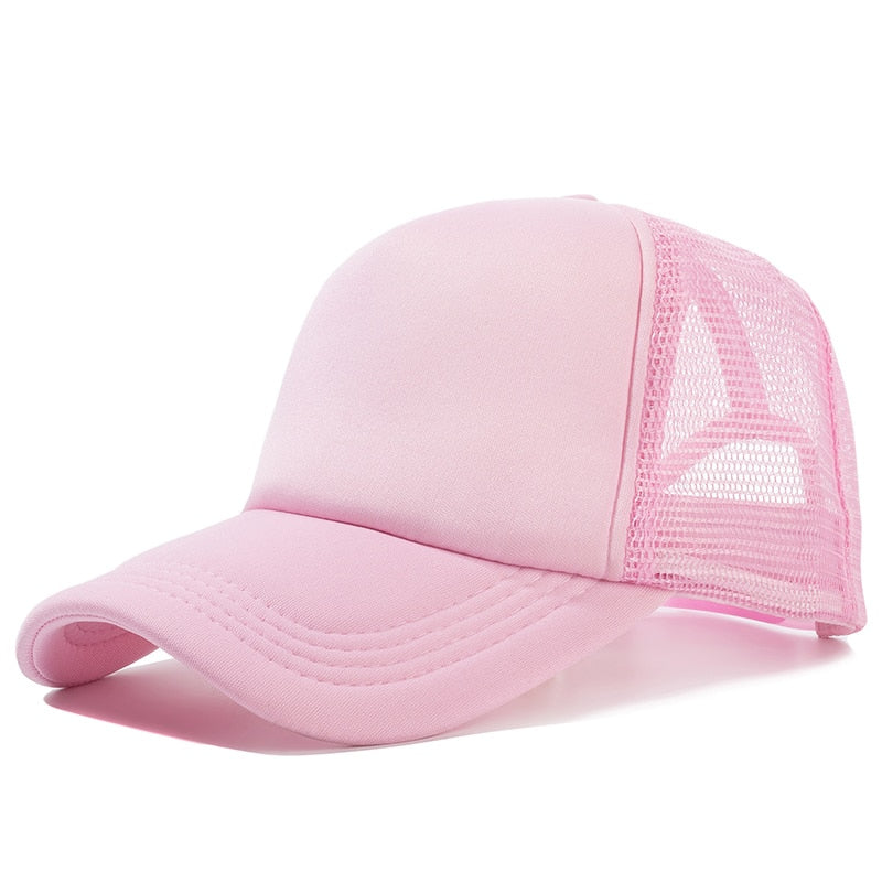 Comprar pink Plain and Mesh  Adjustable Snapback Baseball Cap