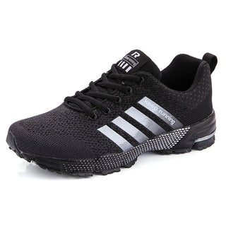 Compra black-8702 Lightweight Unisex Breathable Mesh Running Shoes of Multiple Colours