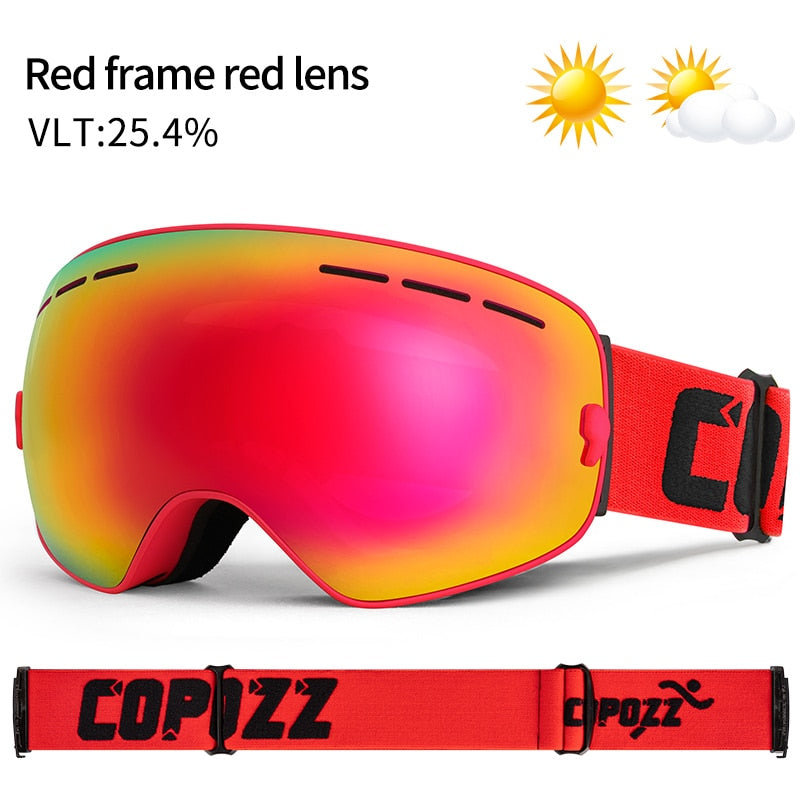 COPOZZ Professional Ski Goggles with Double Layers Anti-fog UV400-22