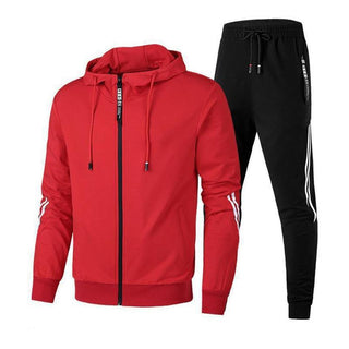 Compra red Striped Two Piece Tracksuit Suit with Zipper