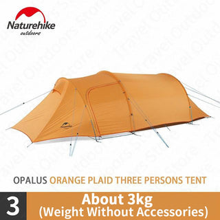 Naturehike NEW Opalus Tunnel Camping Tent for 3-4 Person Ultralight Family Tent for Camping Decathlon, Millets