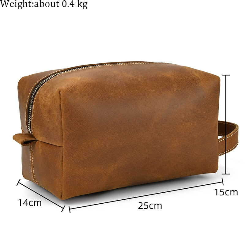 Genuine Leather Clutch Make Up & Toiletry gym Bags 