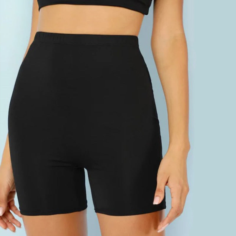  Thin Fitness & Casual High Waist Slim Knee-Length Shorts for Women 