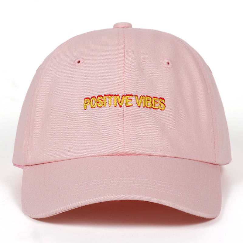2018 new  Positive Vibes Cotton Embroidery Baseball cap men women Summer fashion Dad hat Hip-hop caps wholesale - 0