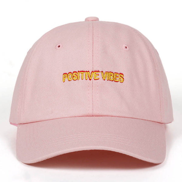2018 new  Positive Vibes Cotton Embroidery Baseball cap men women Summer fashion Dad hat Hip-hop caps wholesale