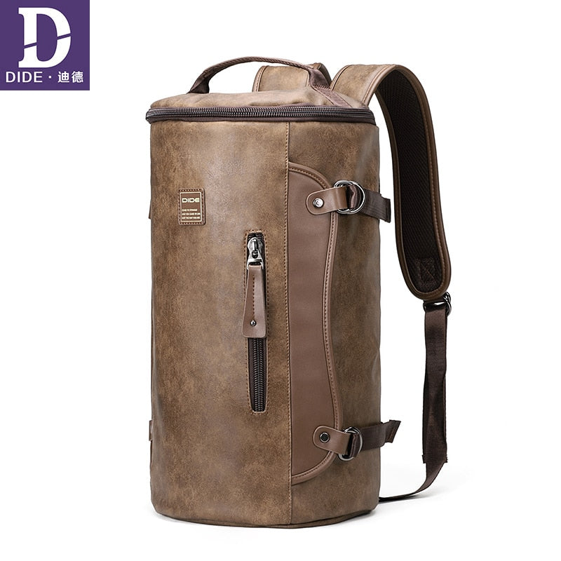 Vintage Leather Men's Backpack with air cushion belt