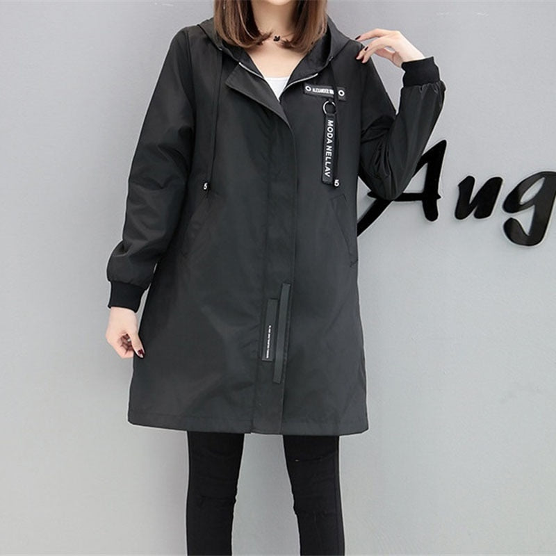 Trench Coat with Hoodie for women