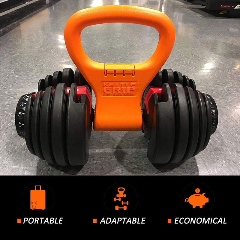 Dumbbells Kettlebell Grip Adjustable Portable Weight for Fitness
