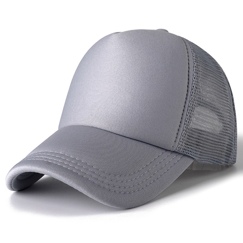 Comprar grey Plain and Mesh  Adjustable Snapback Baseball Cap