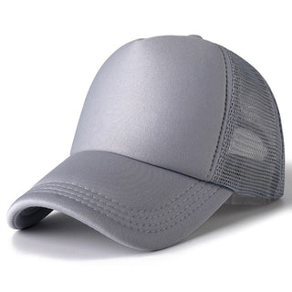 Buy grey Plain and Mesh  Adjustable Snapback Baseball Cap