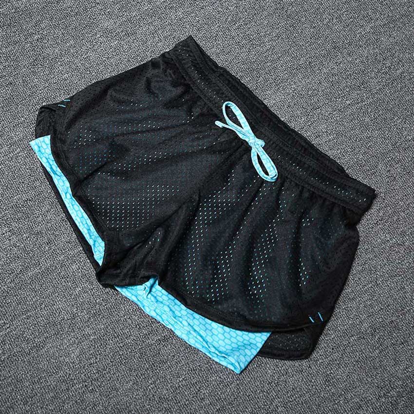 2 In 1 Quick Dry Breathable Elastic Waist Yoga & Running Shorts