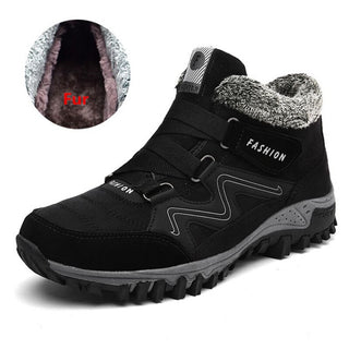 Buy fur-black VANCAT Men Boots Winter With Fur 2019 Warm Snow Boots Men Winter Boots Work Shoes Men Footwear Fashion Rubber Ankle Shoes 39-46
