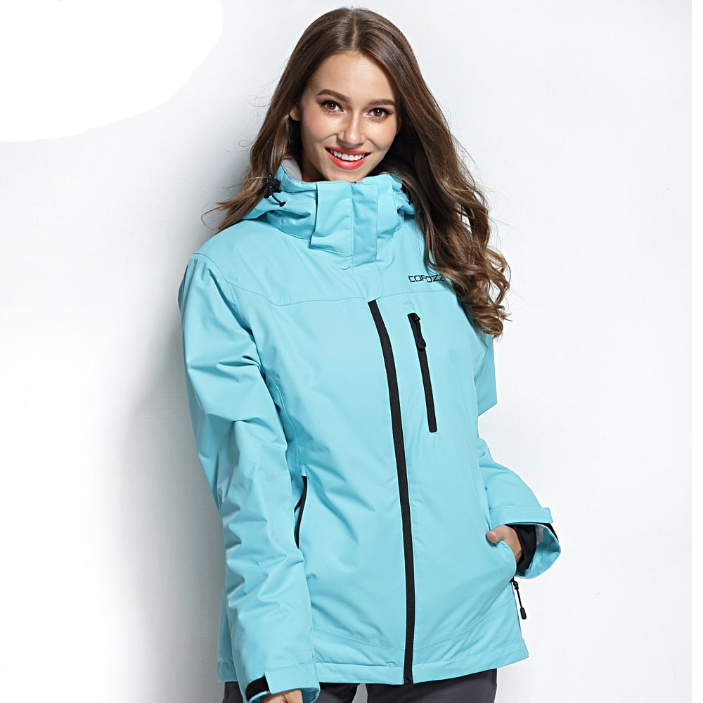 Hooded Ski and cold weather sports Jacket for Women in Blue