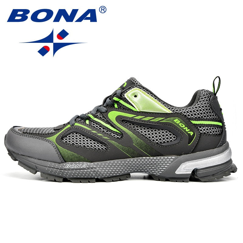 BONA Classic Style Running Lace Up Shoes for men with Cow Split Mesh