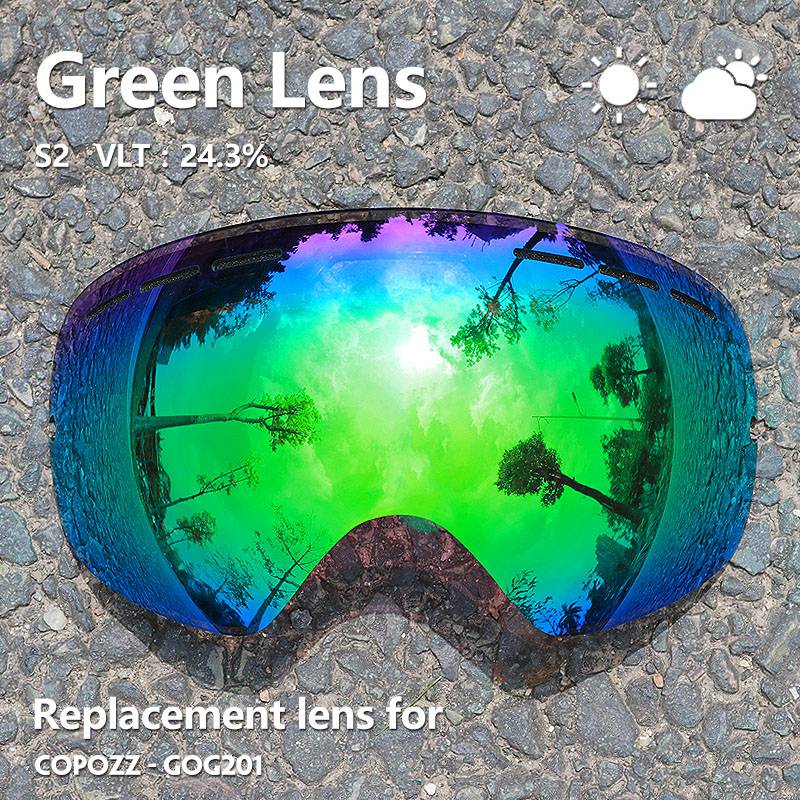COPOZZ 201 Ski Goggles Lens Anti-fog UV400 Big Spherical Ski Glasses