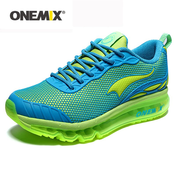 ONEMIX Light Running Mesh Trainers For Women with Sports Blue Air Cushion