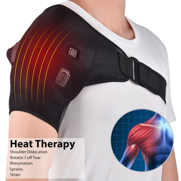 Heat Therapy Adjustable Shoulder Heating Pad for Frozen Shoulder Bursitis Tendinitis Strain Hot / Cold Support Wrap